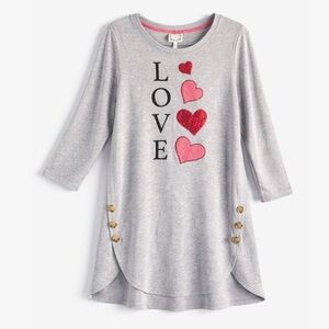 ❤️ Valentine❣️ Top Women's size M Gray with Sequined Pink and Red Hearts, NWT